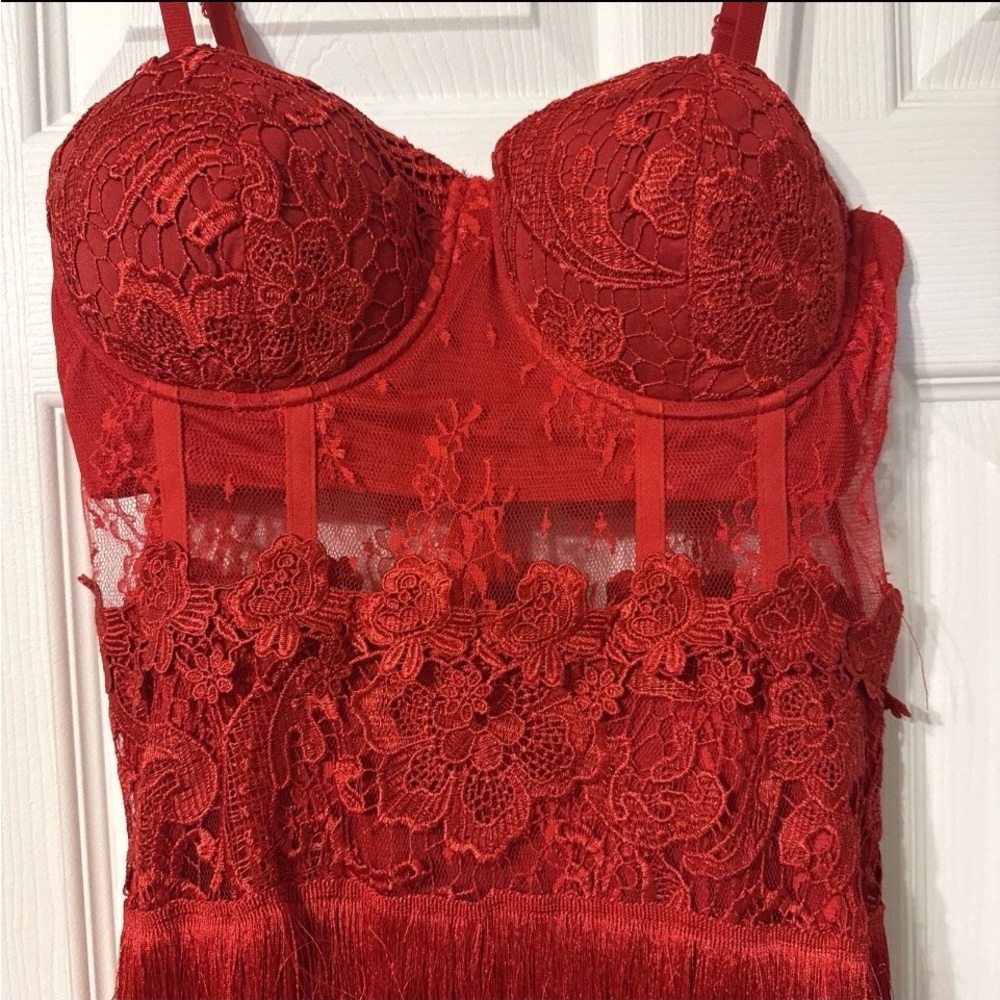 Venus Women’s Red Lace Bustier Dress or Lingerie Sz 6 New